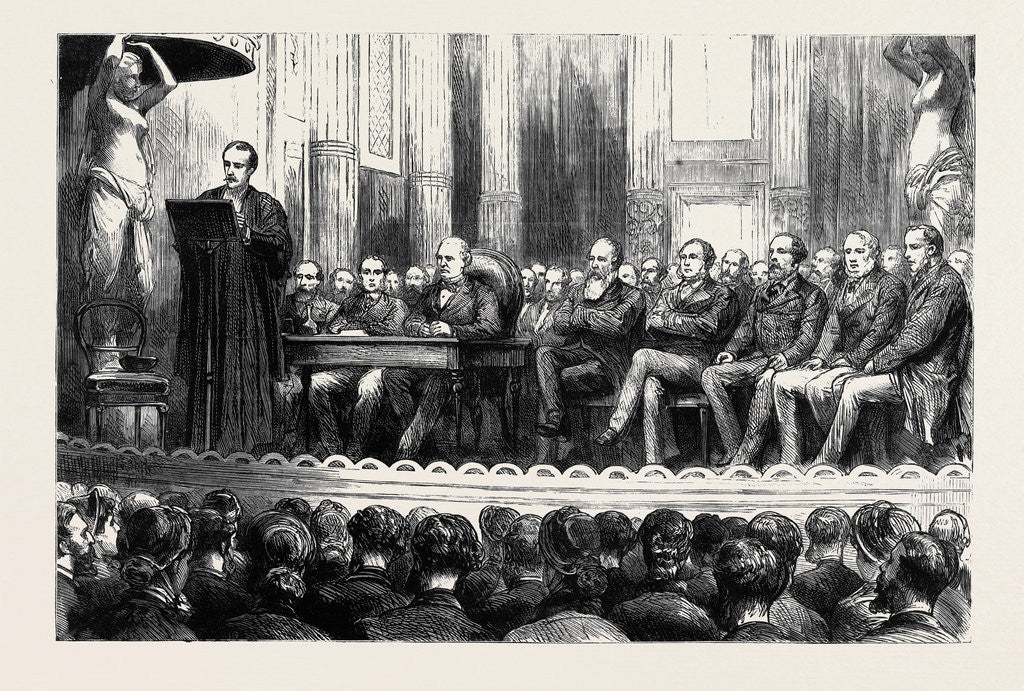 Detail of The New University College at Liverpool: Professor Rendall, the Principal, Speaking at the Inaugural Meeting at St. George's Hall by Anonymous