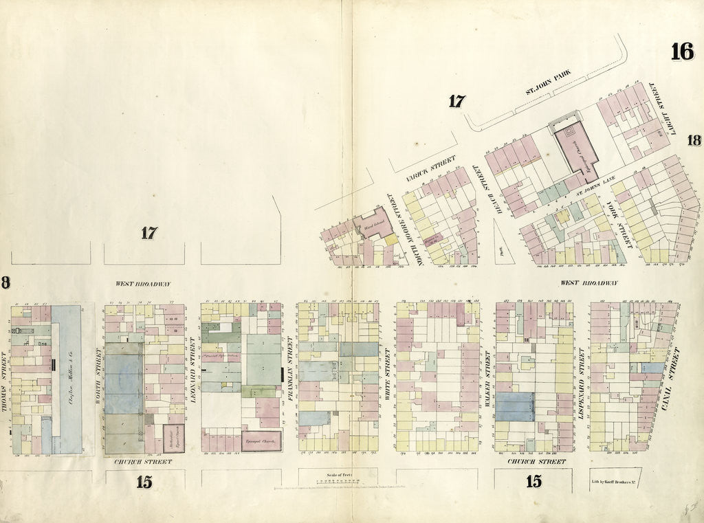 Detail of Map bounded by Laight Street, Canal Street, Church Street by Anonymous