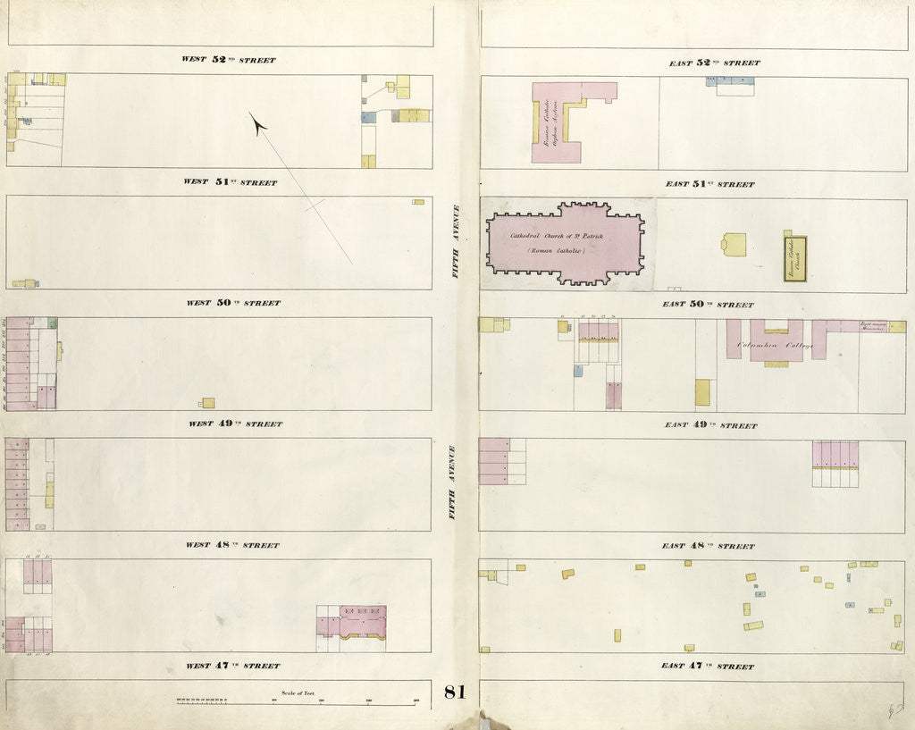 Detail of Map bounded by West 52nd Street, East 52nd Street, Fourth Avenue, East 52nd Street, West 52nd Street, Sixth Avenue. 1857 by Anonymous