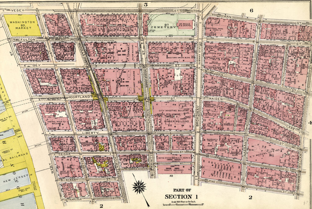 Detail of Part of Section 1: New York by Anonymous