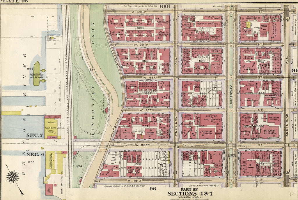 Detail of Part of Sections 4 & 7: New York by Anonymous