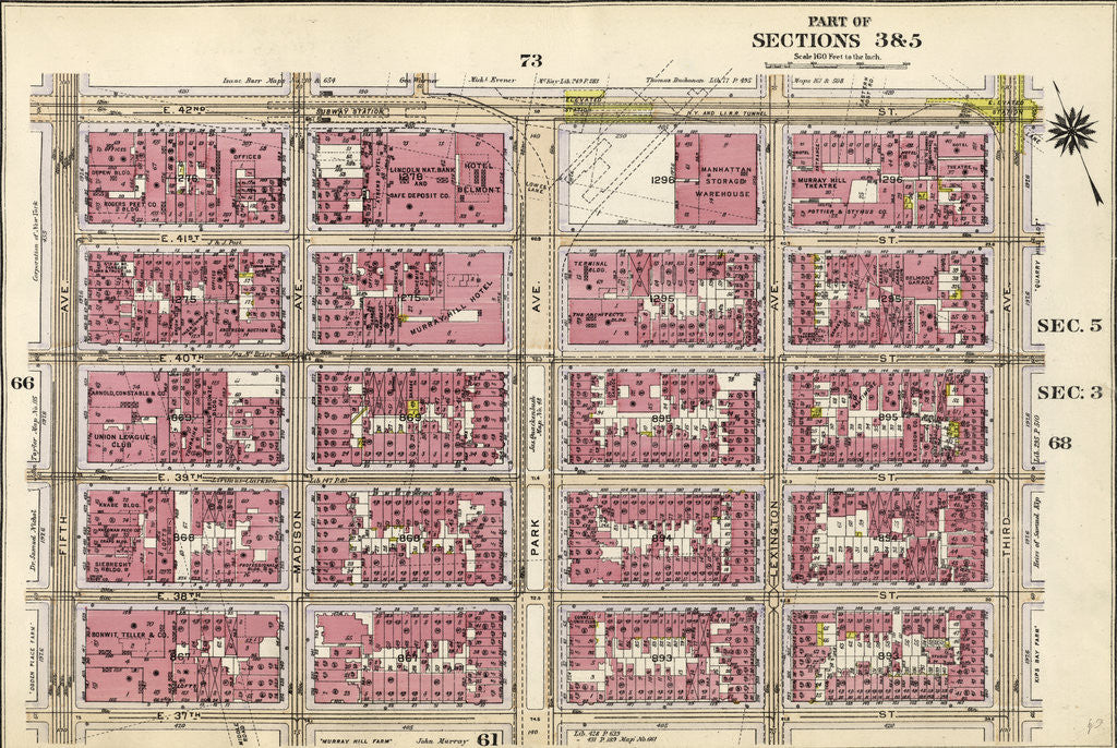 Detail of Part of Sections 3, & 5: New York by Anonymous