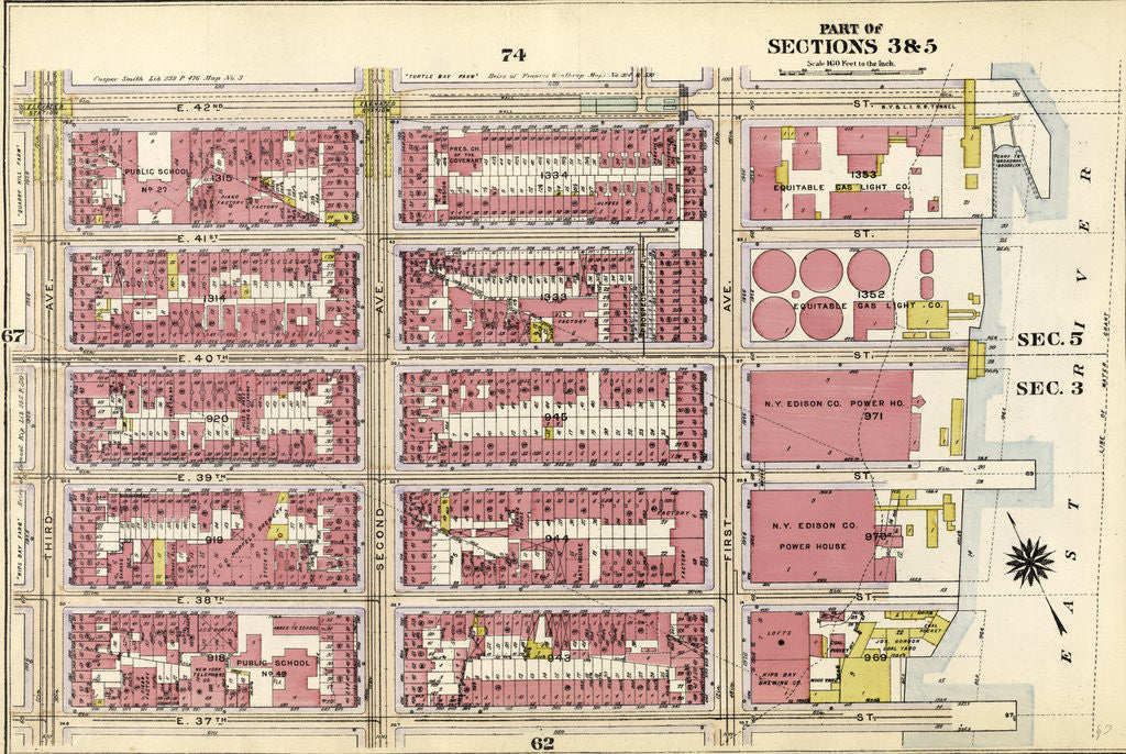 Detail of Part of Sections 3, 4 & 5: New York by Anonymous