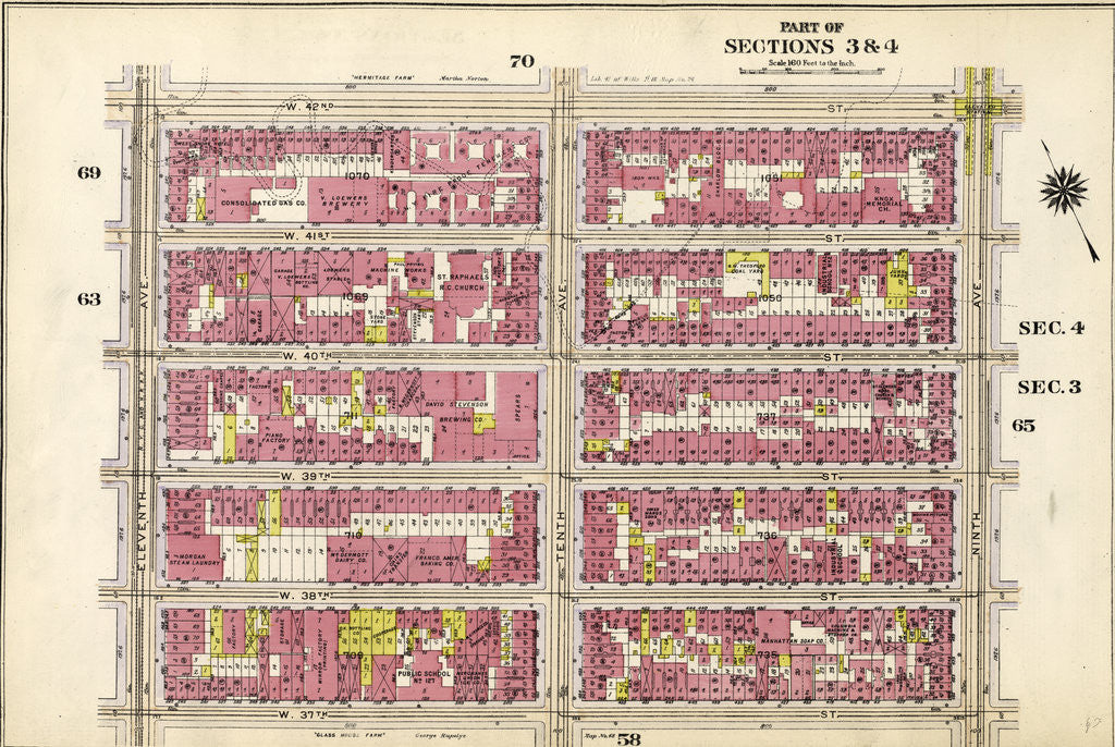 Detail of Part of Sections 3 & 4: New York by Anonymous