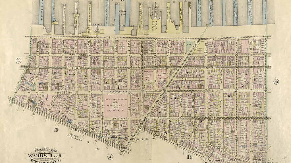 Detail of Part of Wards 5 & 8, New York City by Anonymous