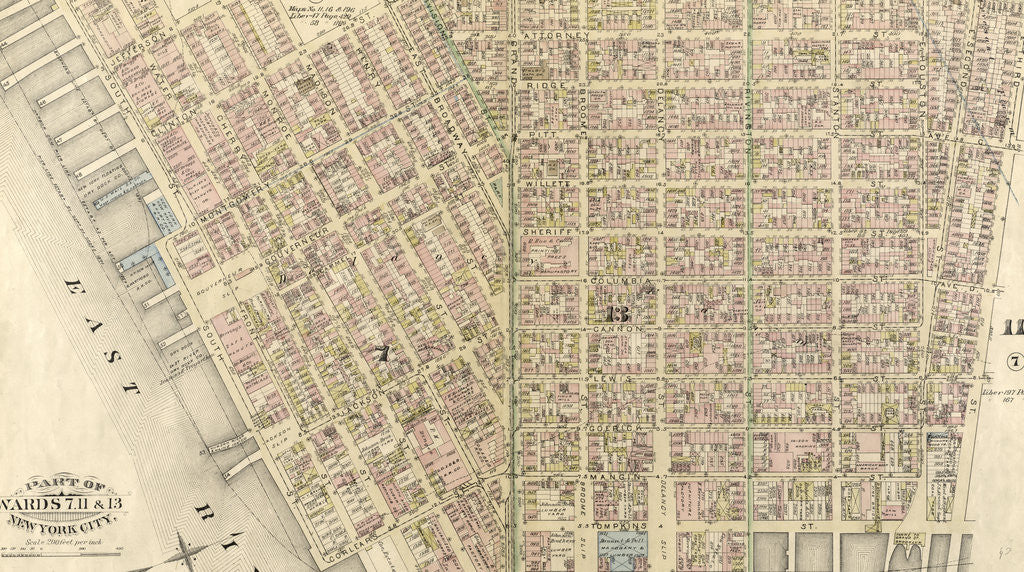 Detail of Part of Wards 7, 11 & 13, New York City by Anonymous