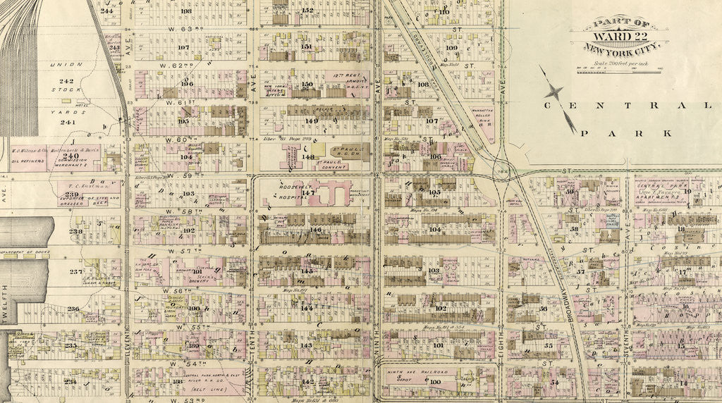 Detail of Part of Ward 22, New York City by Anonymous