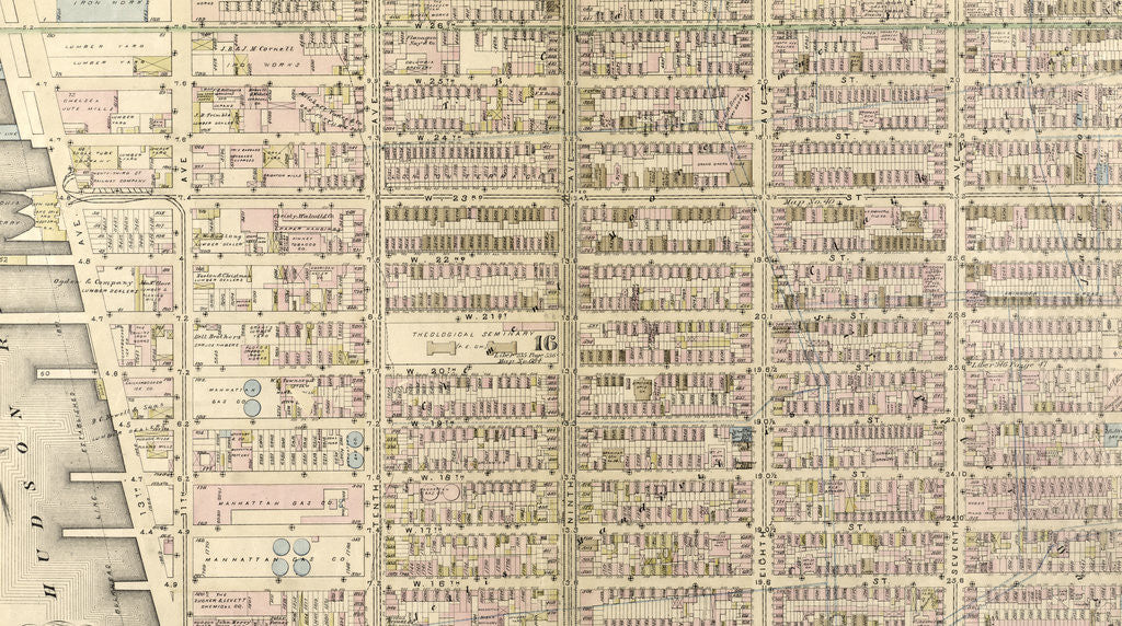 Detail of Part of Wards 16 &20, New York City by Anonymous