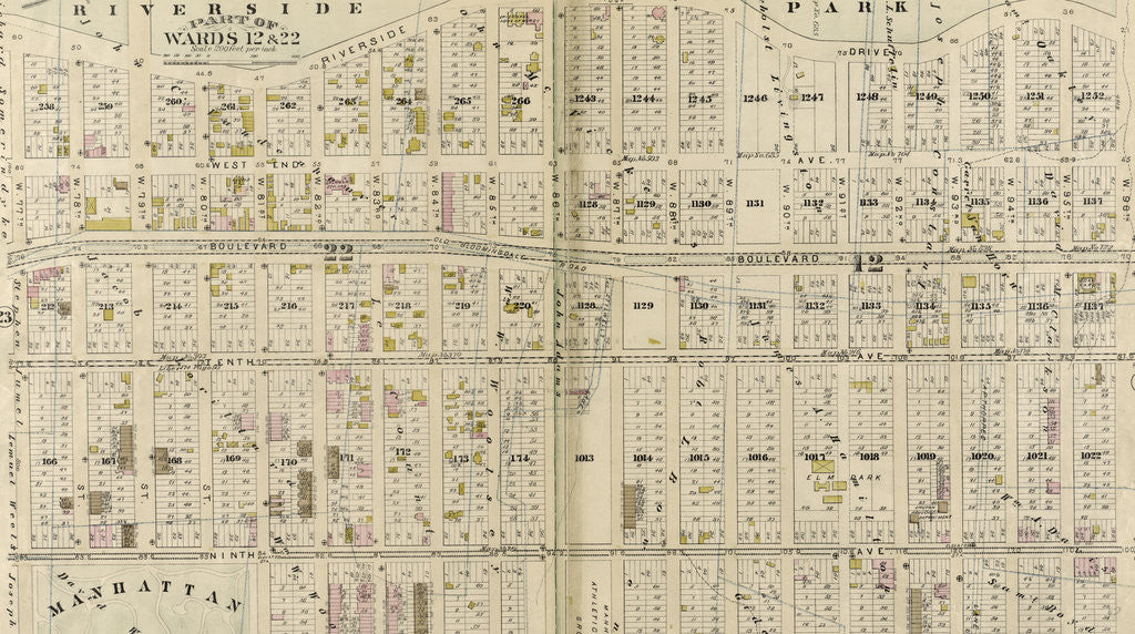 Detail of Part of Wards 12 & 22, New York City by Anonymous