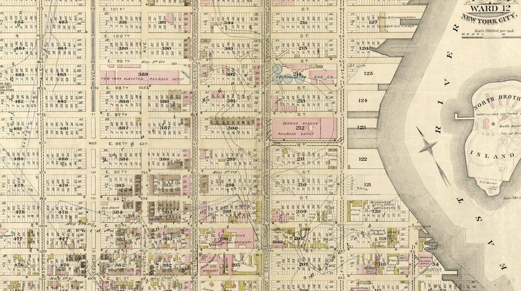 Detail of Part of Ward 12, New York City by Anonymous
