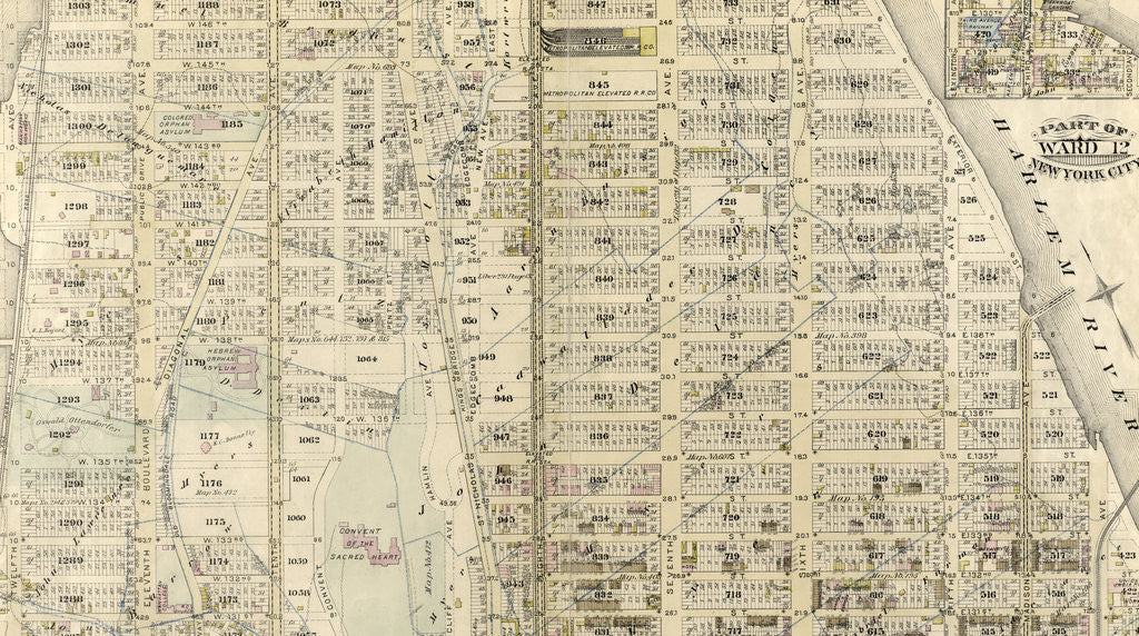 Detail of Part of Ward 12, New York City by Anonymous