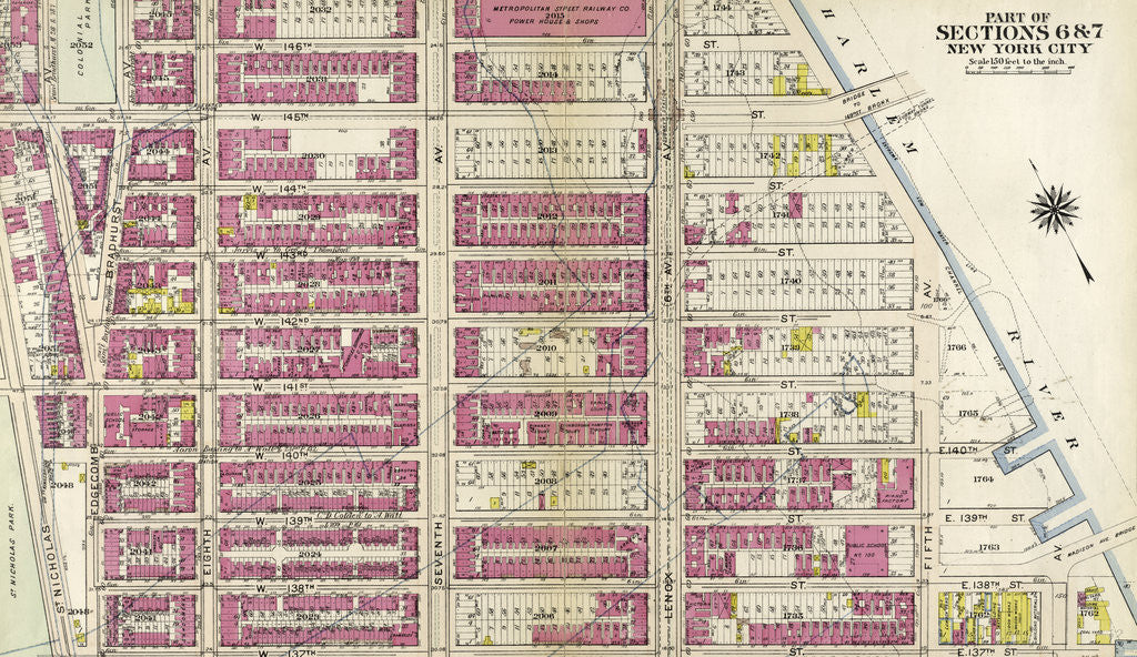 Detail of Part of Sections 6 & 7: New York City by Anonymous