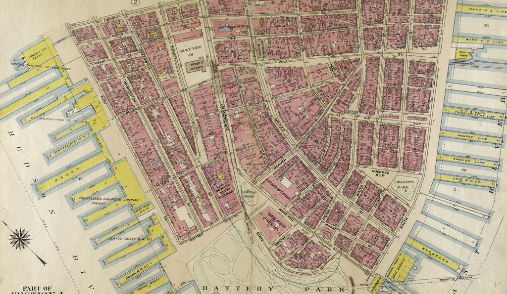 Detail of Part of Section 1: New York City by Anonymous