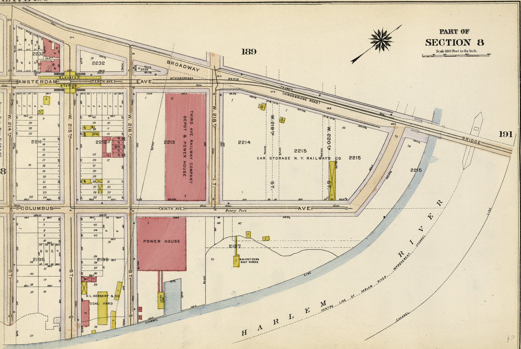 Detail of Bounded by Broadway, Columbus Avenue Harlem River and W. 214th Street, New York by Anonymous