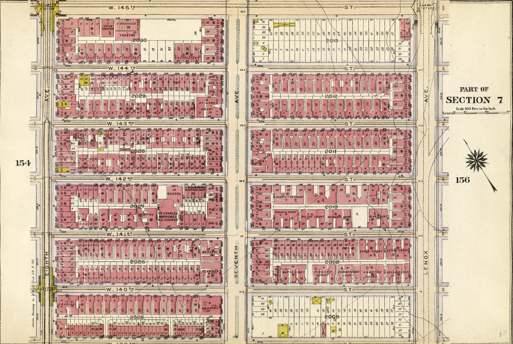Detail of Bounded by W. 145th Street, Lenox Avenue, W. 139th Street and Eighth Avenue, New York by Anonymous