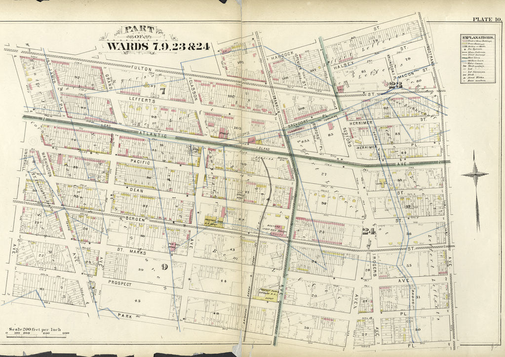 Detail of Part of Wards 7, 9, 23 & 24, New York by Anonymous