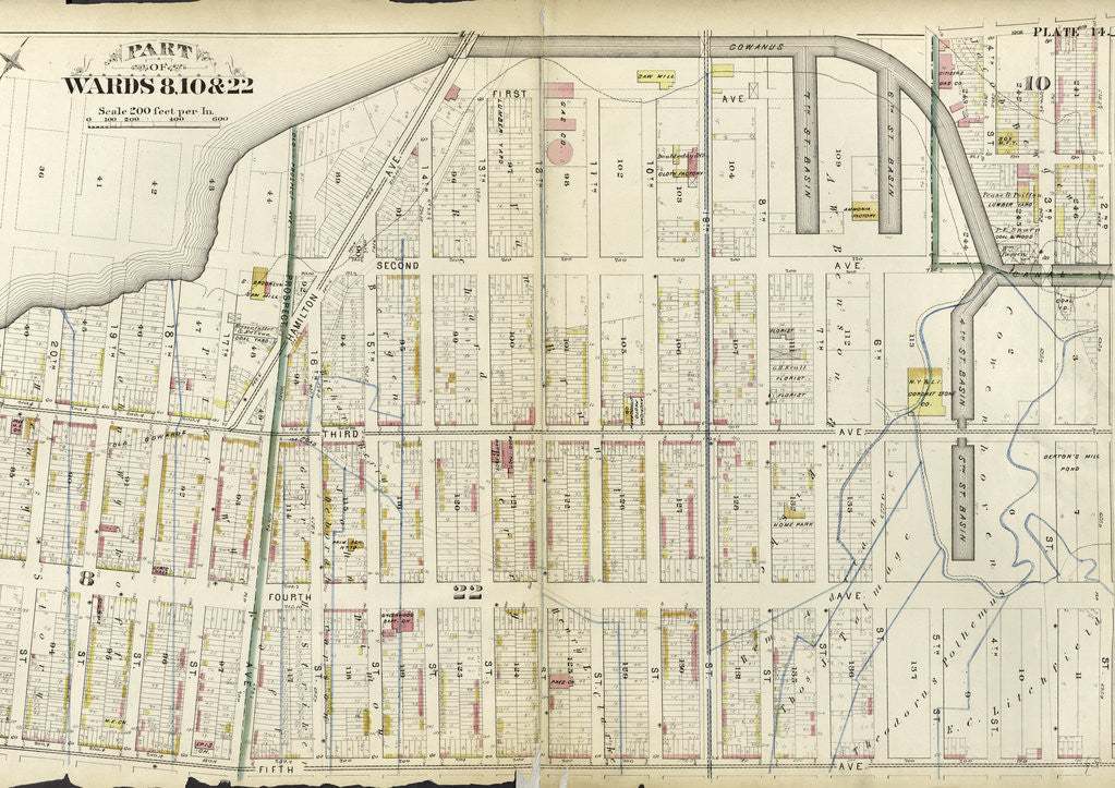 Detail of Part of Wards 8, 10, & 22, New York by Anonymous