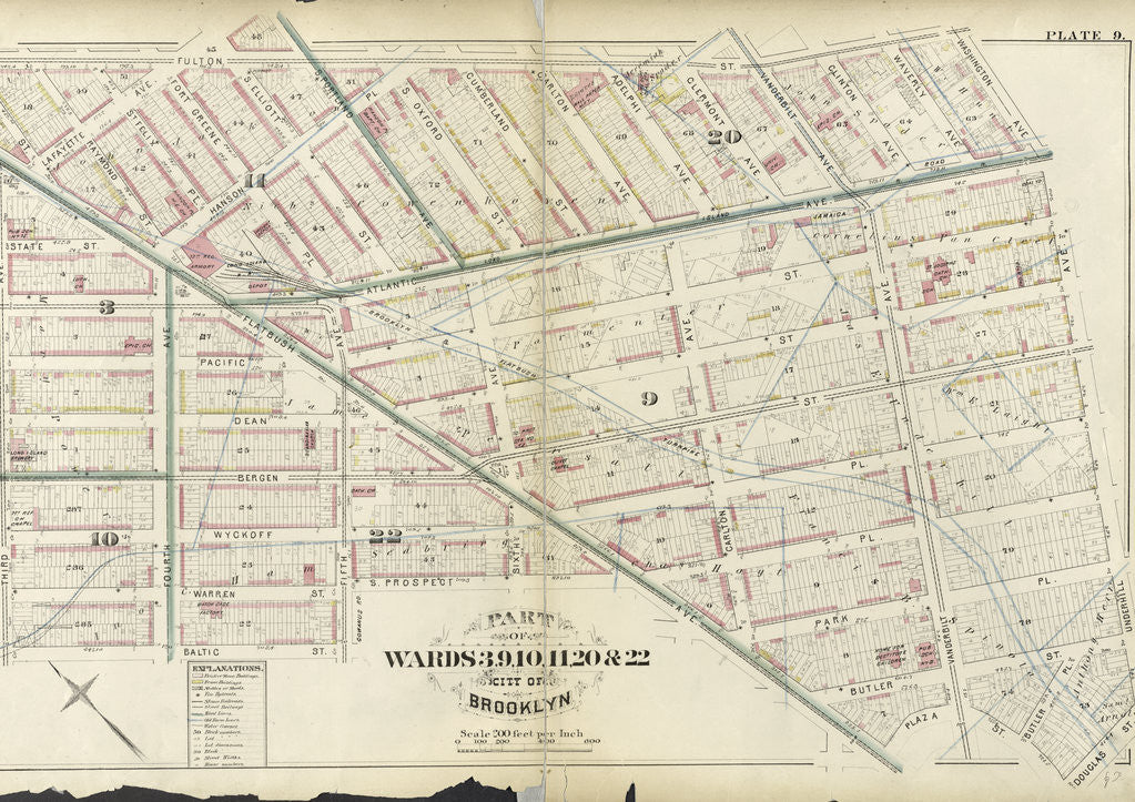 Detail of Part of Wards 3, 9, 10, 11, 20 & 22. City of Brooklyn, New York by Anonymous