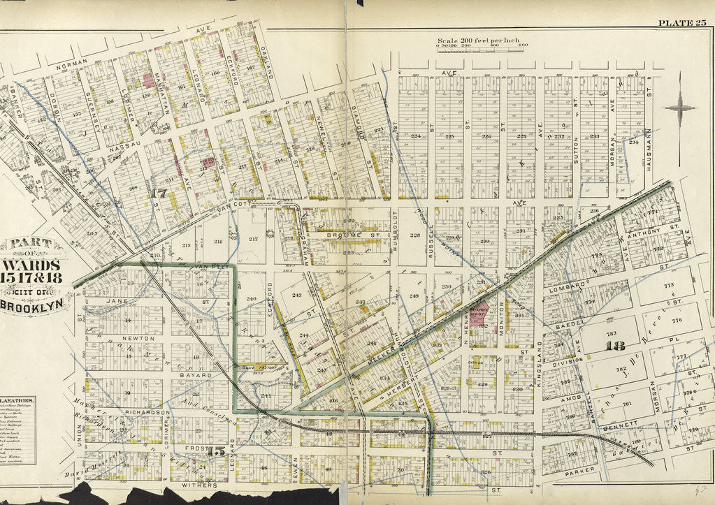 Detail of Part of Wards 15, 17, &18. City of Brooklyn, New York by Anonymous