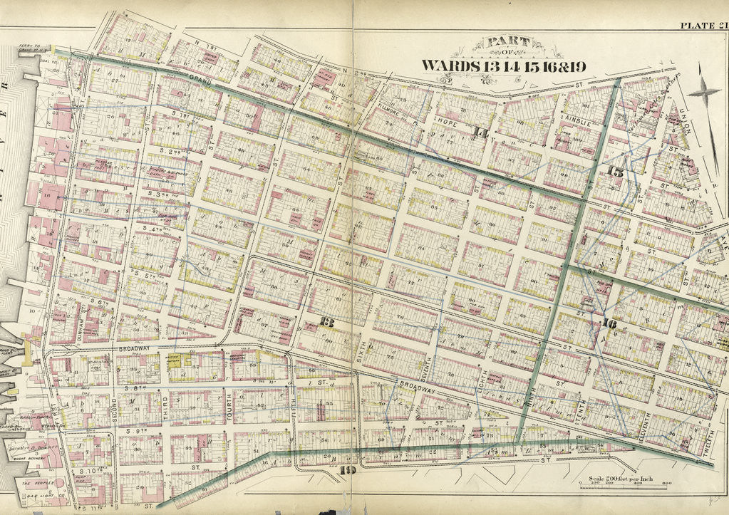 Detail of Part of Wards 13, 14, 15, 16 & 19 City of Brooklyn, New York by Anonymous