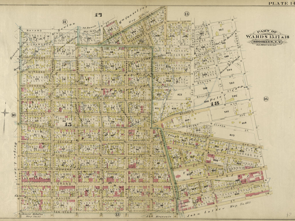 Detail of Part of Wards 15, 17 & 18. Brooklyn, N.Y by Anonymous