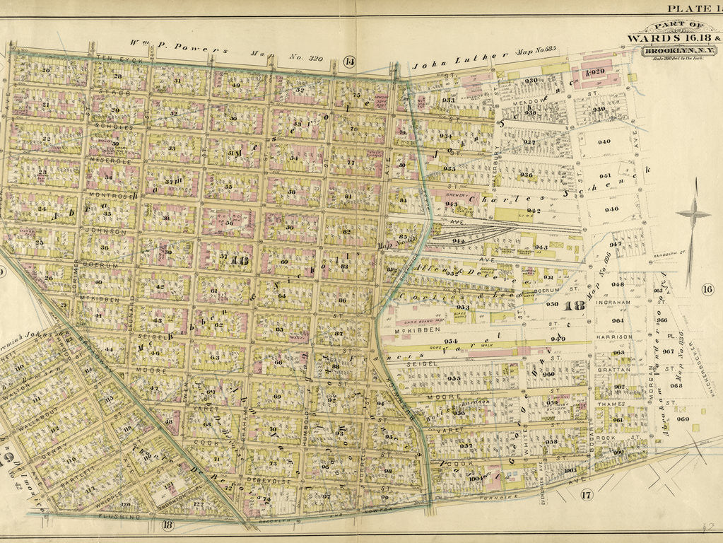 Detail of Part of Wards 16, 18., & 19. Brooklyn, N.Y by Anonymous