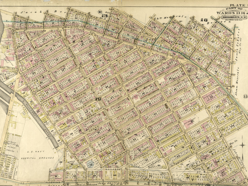 Detail of Part of Wards 13, 16 & 19. Brooklyn, N.Y by Anonymous