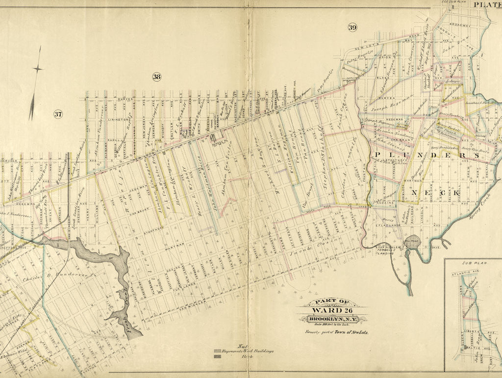 Detail of Bounded by Duryea Avenue, Bennet Avenue, New Lots Road, Ruby Street, Cozine Avenue, Grant Avenue, Flatlands Avenue, Lincoln Avenue, Van Wicklen Avenue, Louisiana Avenue, Flatlands Avenue, Rockaway Parkway, Rockaway Avenue, Vanderveer Avenue, New York by Anonymous