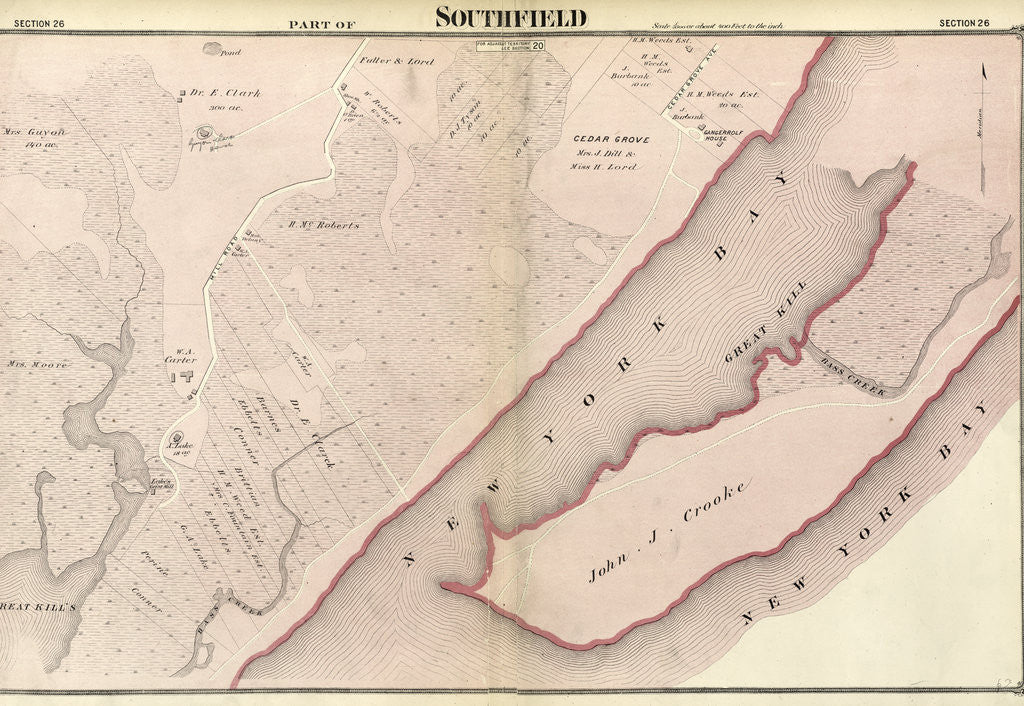 Detail of Section 26. Staten Island, 1874, New York by Anonymous