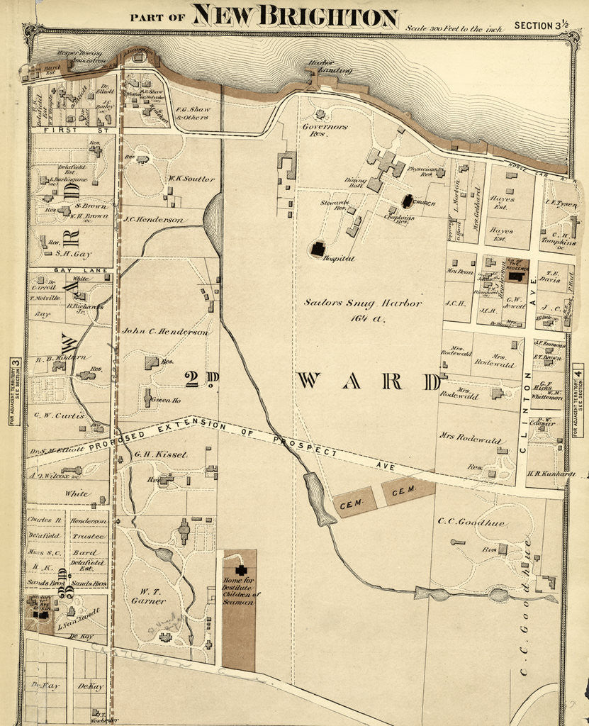 Detail of Part of New Brighton, New York by Anonymous