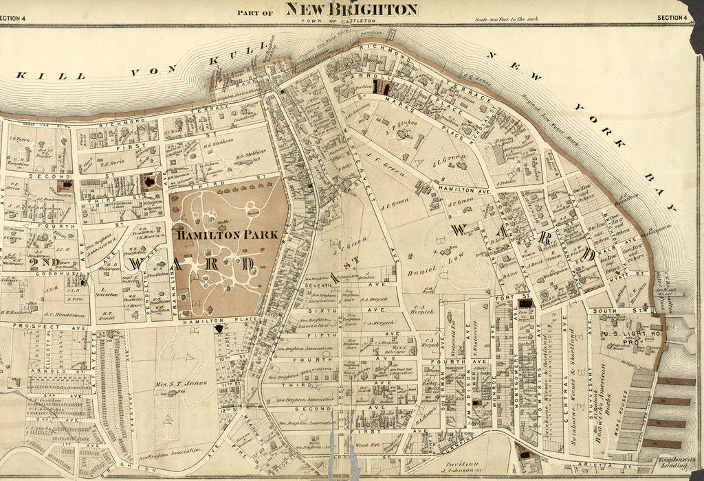 Detail of Part of New Brighton: Town of Castleton, New York by Anonymous
