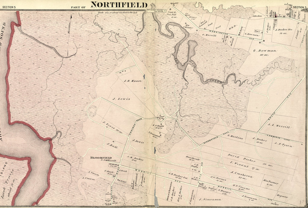 Detail of Section 5. Staten Island, 1874, New York by Anonymous