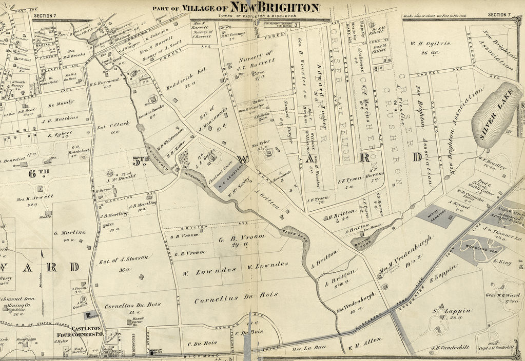 Detail of Section 7. Staten Island, 1874, New York by Anonymous