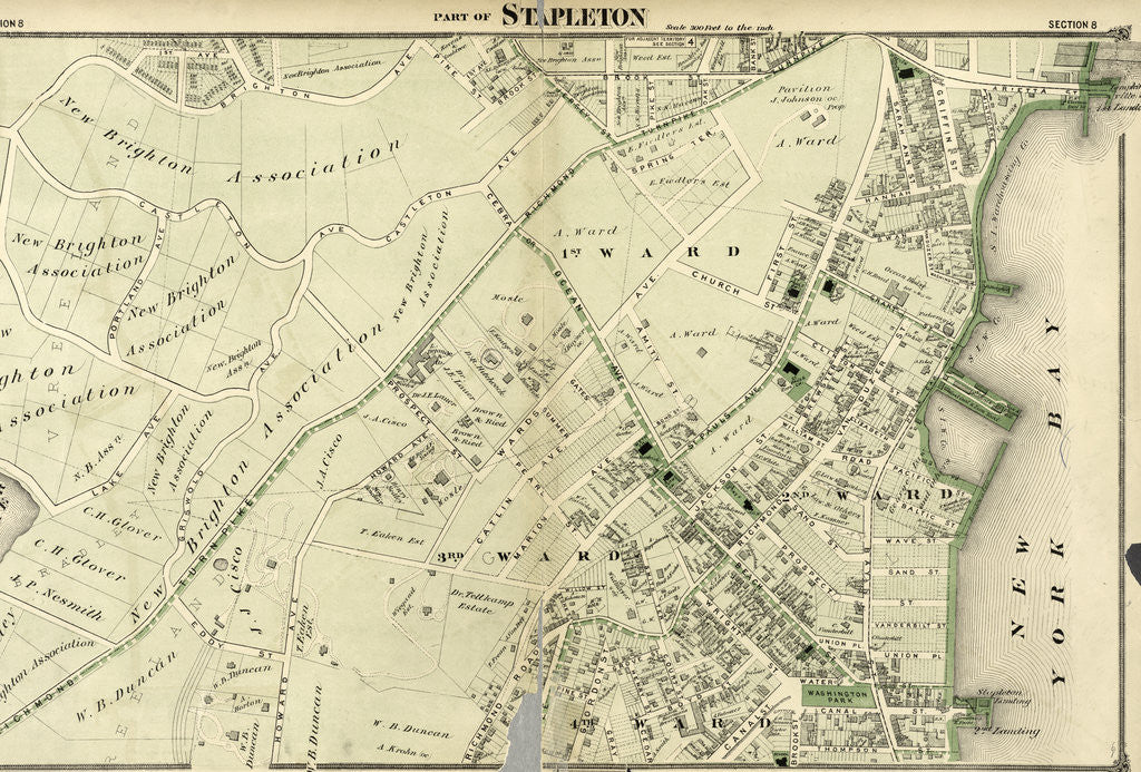 Detail of Section 8. Staten Island, 1874, New York by Anonymous