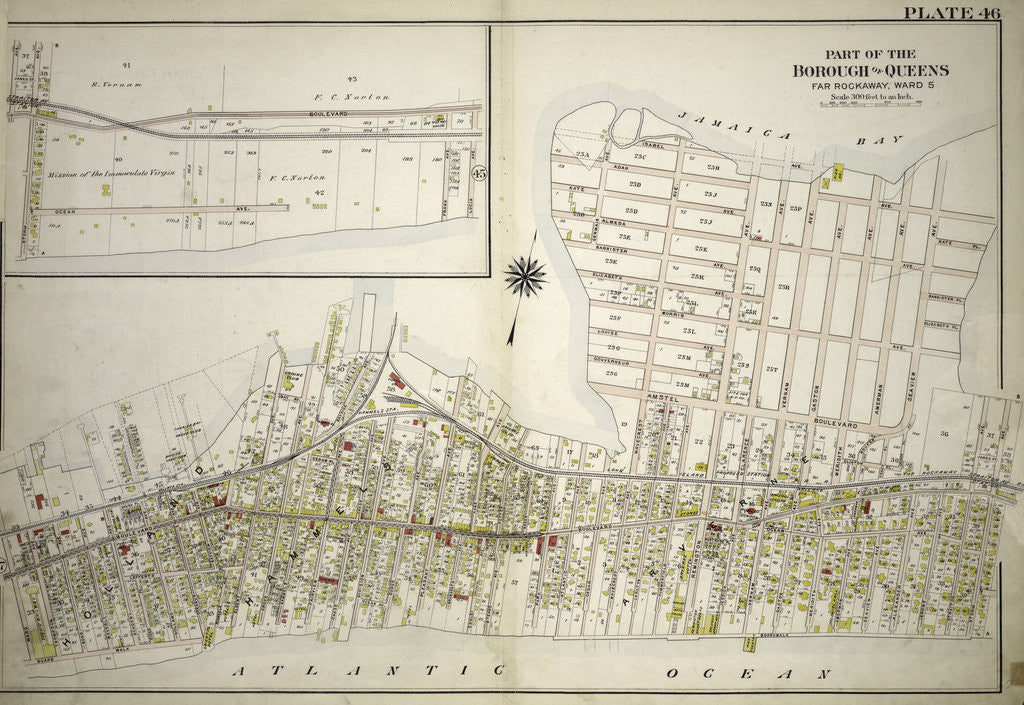 Detail of Part of the Borough of Queens, Far Rockaway, Ward 5, New York by Anonymous