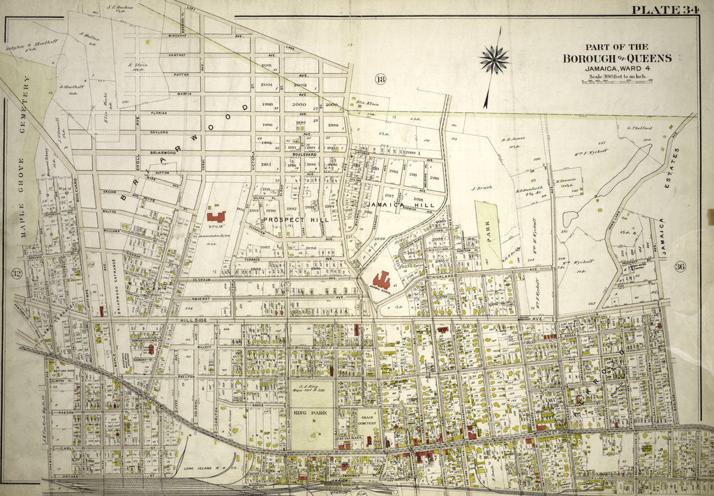 Detail of Part of the Borough of Queens, Jamaica, Ward 4, New York by Anonymous