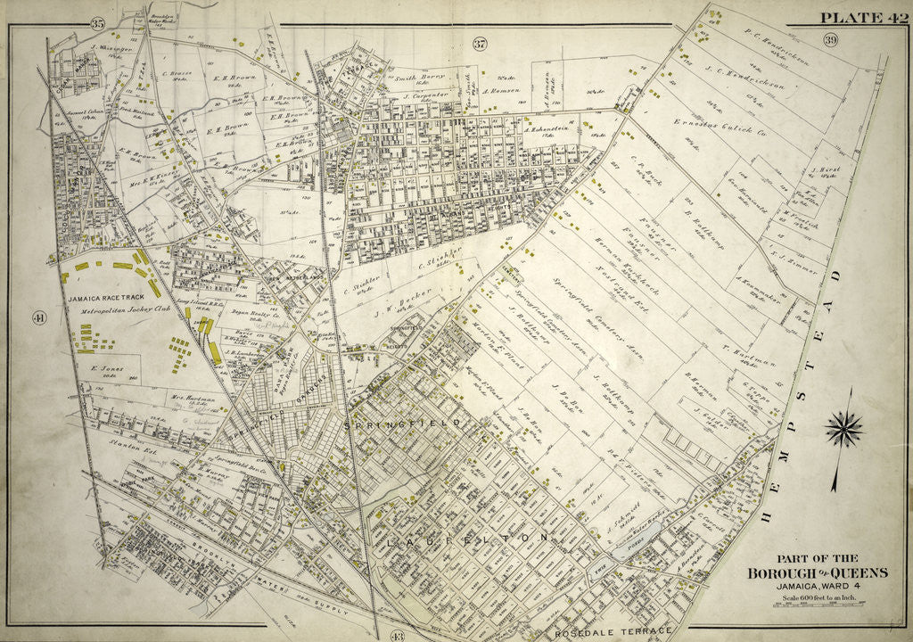 Detail of Bounded by Central Avenue, Springfield, Laurelton, Rosedale Terrace Springfield Road, Springfield Park, High View Park, Higbie Park, Higbie Avenue, Farmers Avenue, Merrick Plank Road, Locust Avenue and Locust Manor, Cedar Manor Smith Ave., New York by Anonymous
