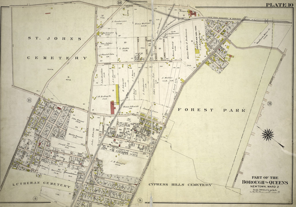 Detail of Part of the Borough of Queens, New town, Ward 2, New York by Anonymous