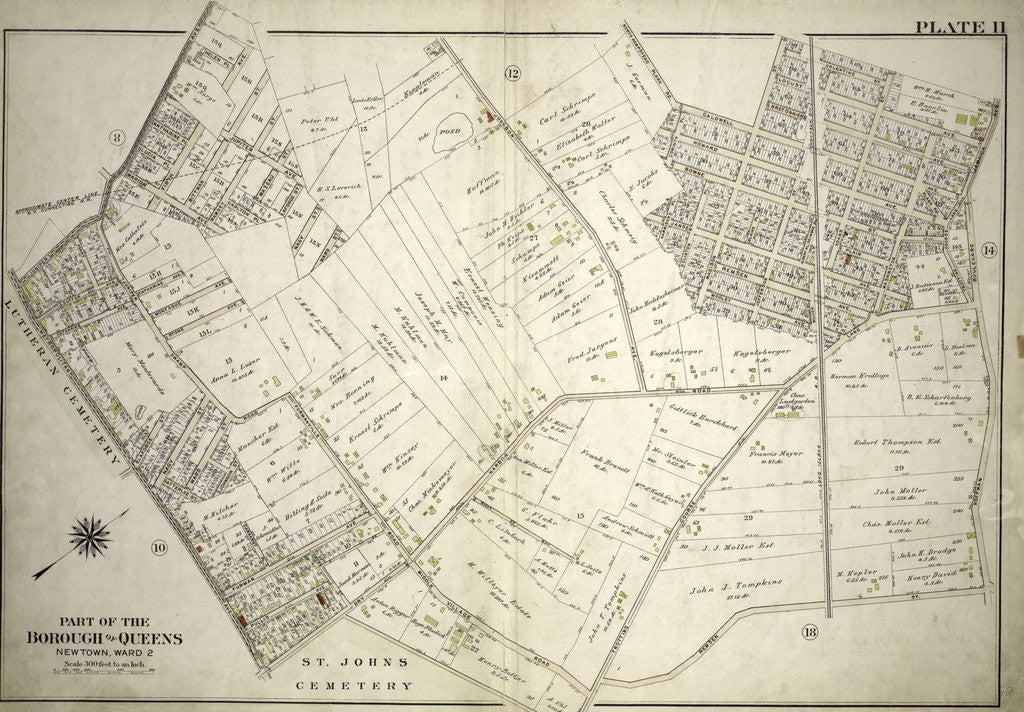 Detail of Part of the Borough of Queens, New town, Ward 2, New York by Anonymous