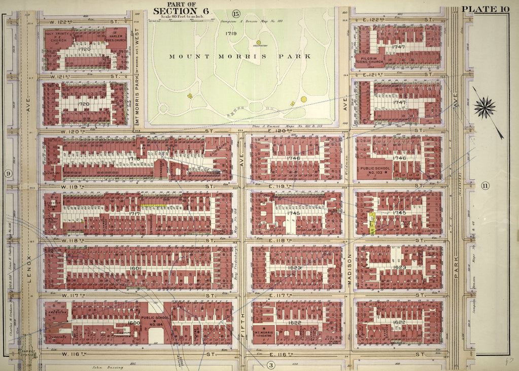 Detail of Plat 10: Part of Section 6, New York by Anonymous