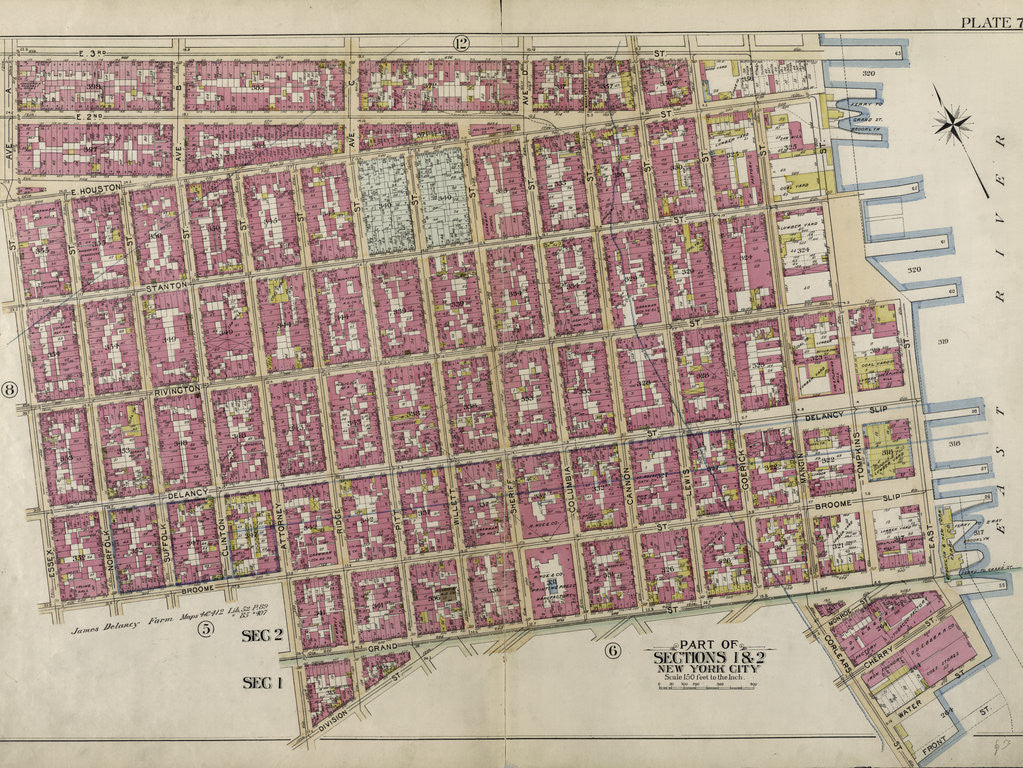 Detail of Part of Sections 1 & 2: New York City by Anonymous