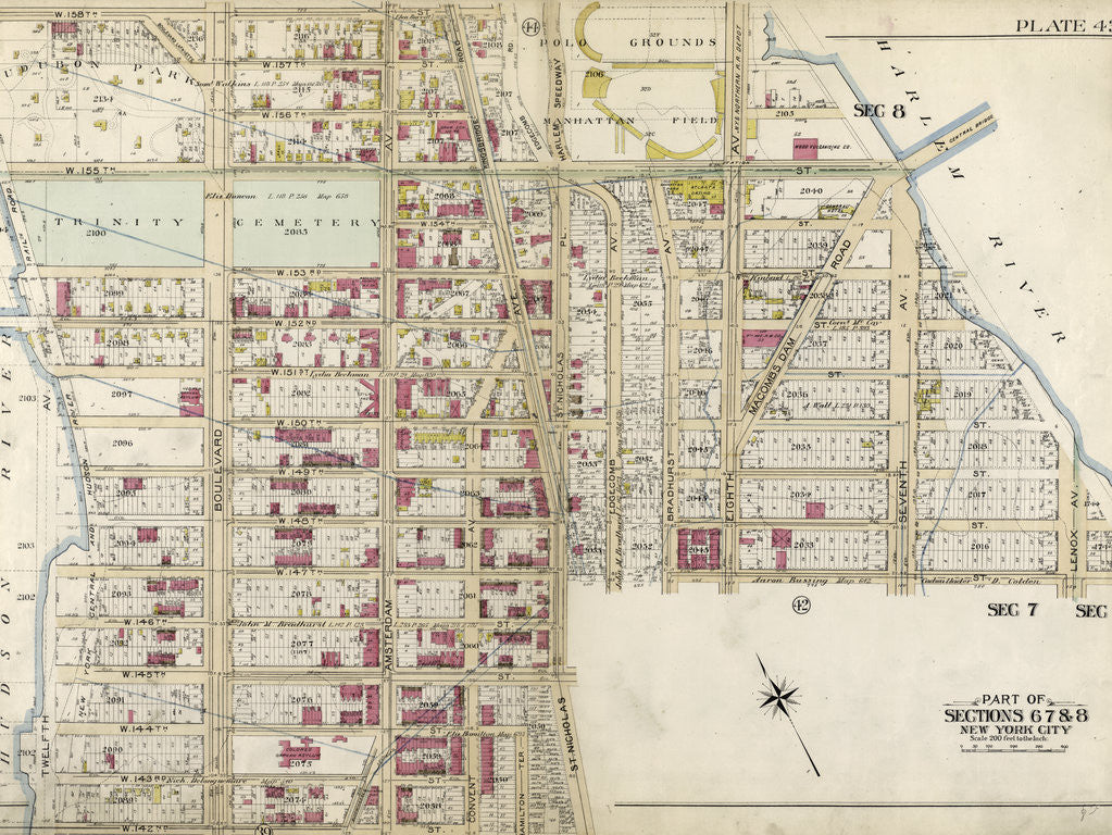 Detail of Part of Sections 6, 7 & 8: New York City by Anonymous