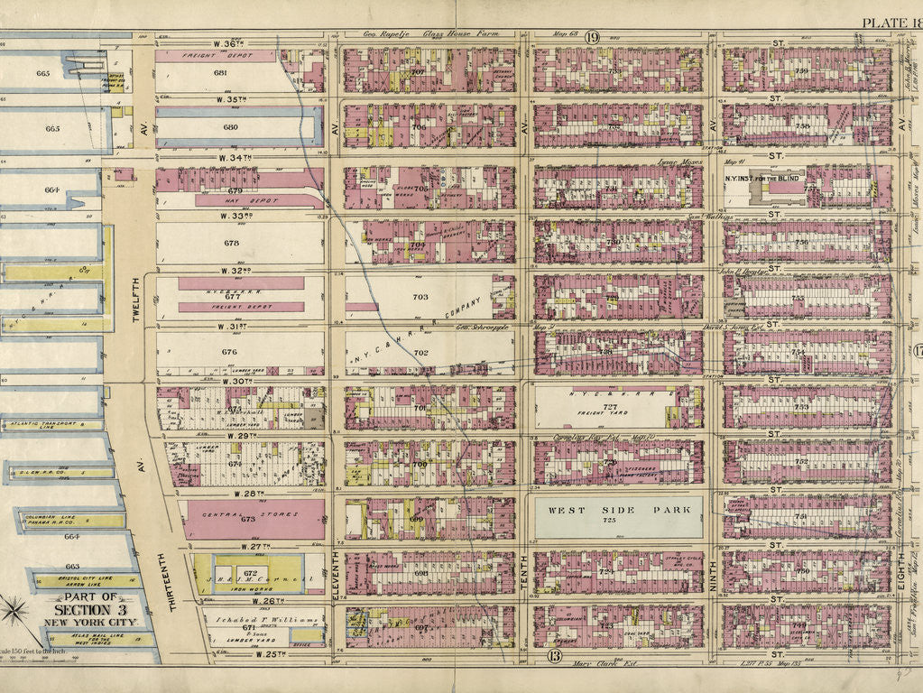 Detail of Part of Section 3: New York City by Anonymous