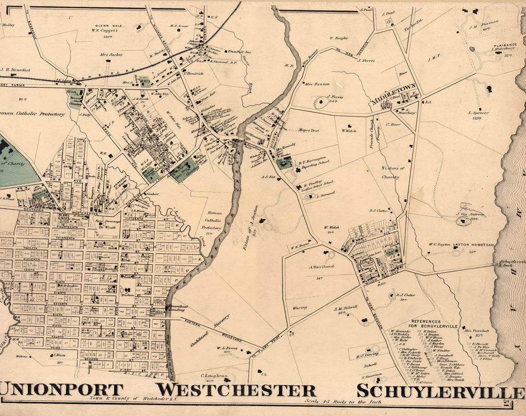 Detail of Unionport, Schuylerville. Westchester, N.Y., 1872 by Anonymous