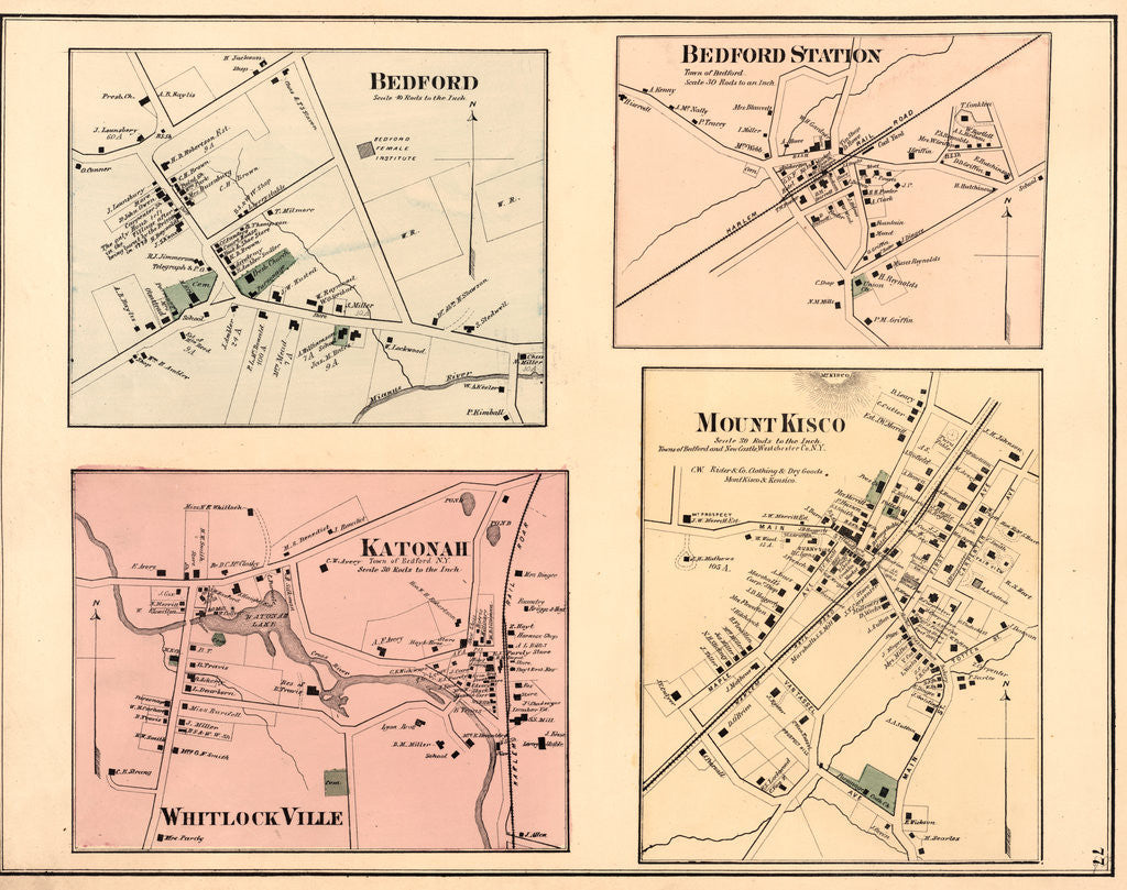 Detail of Katanoh, Town of Bedford, N.Y. - Mount Kisco, Town of Bedford and New Castle, Westchester Co. N.Y by Anonymous