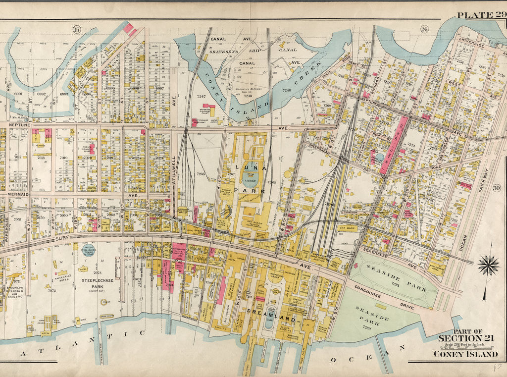 Detail of Part of Section 21 - Coney Island, New York by Anonymous