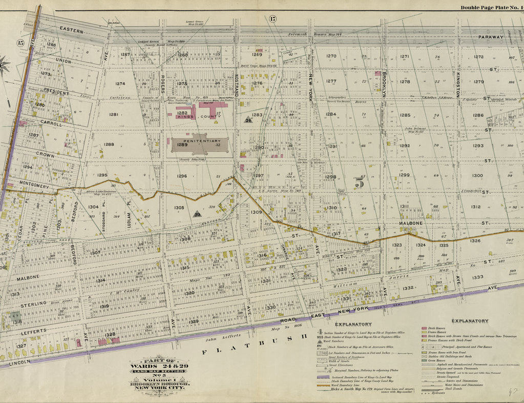 Detail of Part of Wards 24 & 29. Land Map Section, No. 5, Volume 1, Brooklyn Borough, New York City by Anonymous