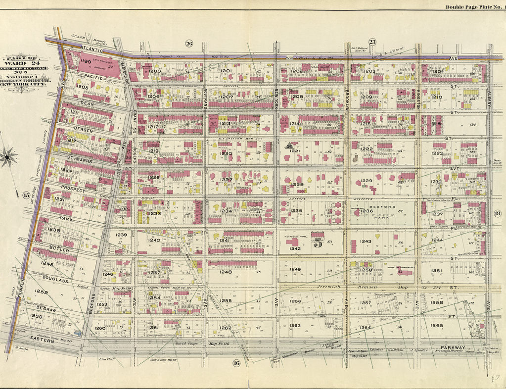 Detail of Part of Ward 24. Land Map Section, No. 5, Volume 1, Brooklyn Borough, New York City by Anonymous