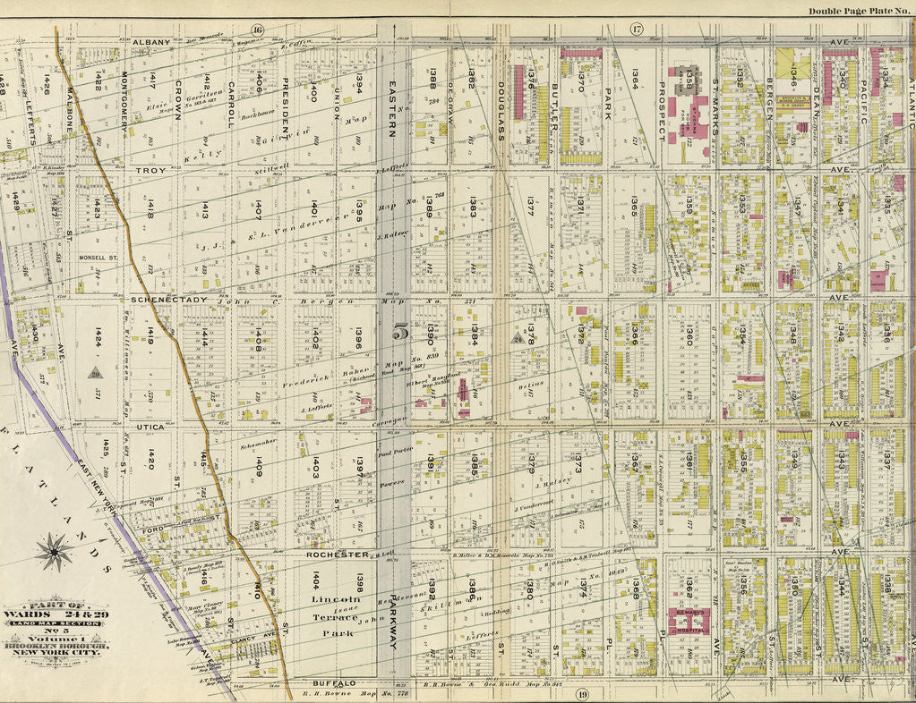 Detail of Bounded by Albany Avenue, Atlantic Avenue, Buffalo Avenue and East New York Avenue, New York by Anonymous