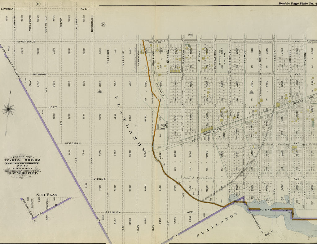 Detail of Part of Wards 26 & 32. Land Map Section, No. 12, Volume 1, Brooklyn Borough, New York City by Anonymous